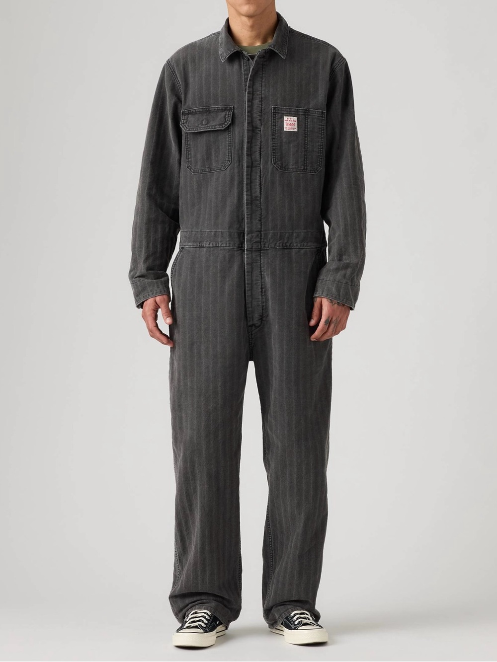 NWT Levi's Stay Loose Coveralls Washed Black / Gray Jumpsuit XL IRREGULAR